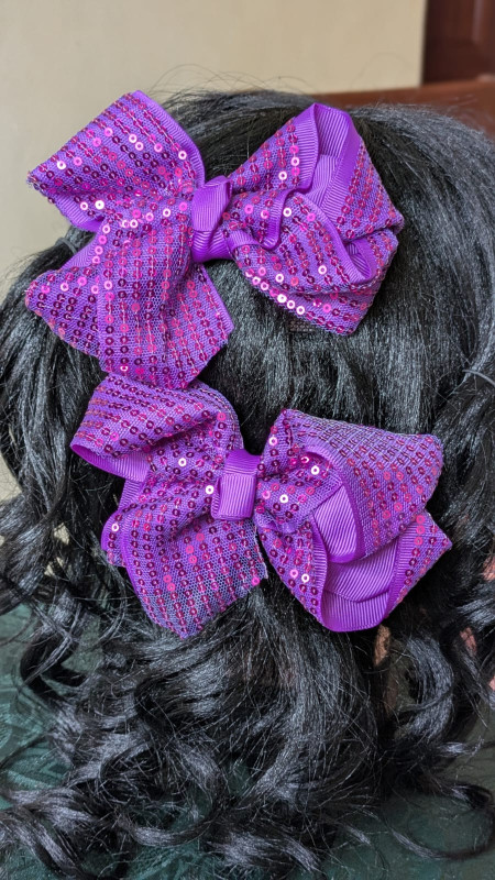 Prple- sequin Bows